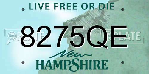 8275QE New Hampshire License Plate