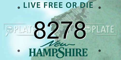 8278 New Hampshire License Plate