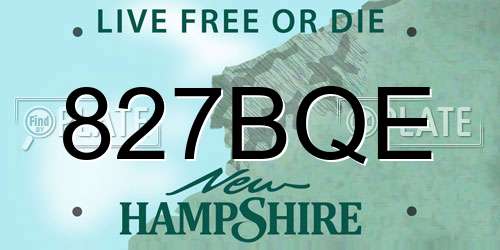 827BQE New Hampshire License Plate