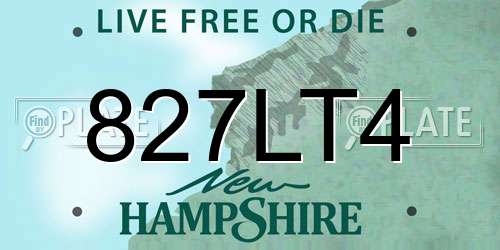 827LT4 New Hampshire License Plate