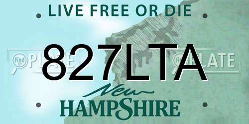 827LTA New Hampshire License Plate