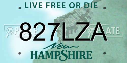 827LZA New Hampshire License Plate