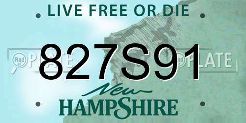 827S91 New Hampshire License Plate