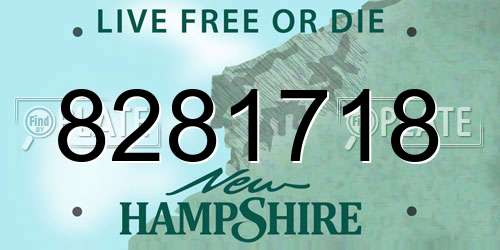 8281718 New Hampshire License Plate