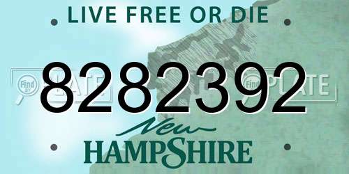 8282392 New Hampshire License Plate