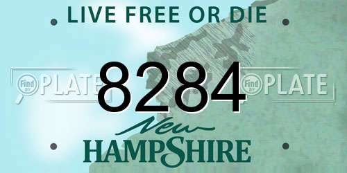 8284 New Hampshire License Plate