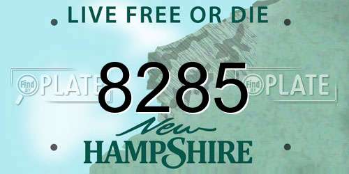 8285 New Hampshire License Plate