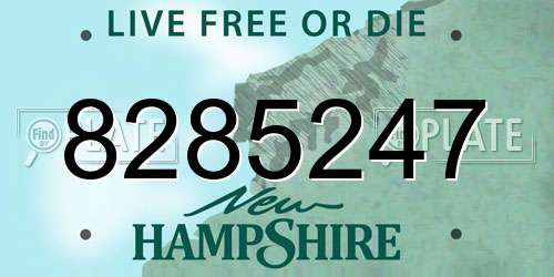 8285247 New Hampshire License Plate