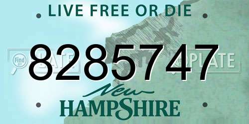 8285747 New Hampshire License Plate
