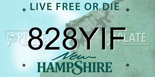 828YIF New Hampshire License Plate