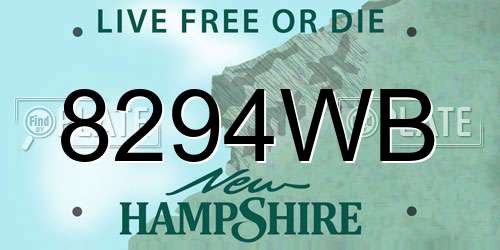 8294WB New Hampshire License Plate