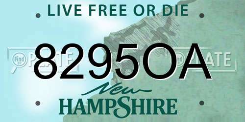 8295OA New Hampshire License Plate