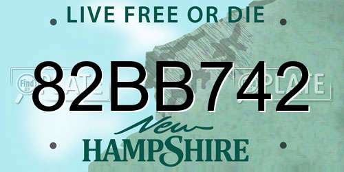82BB742 New Hampshire License Plate