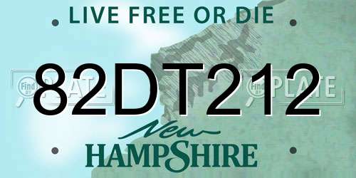 82DT212 New Hampshire License Plate