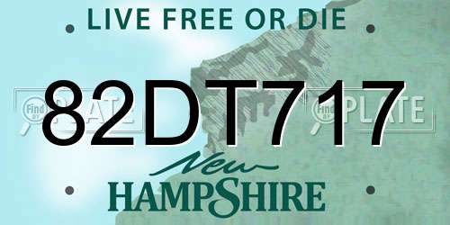 82DT717 New Hampshire License Plate