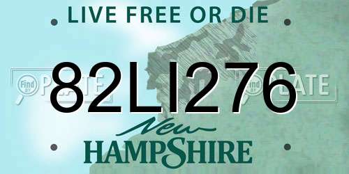 82LI276 New Hampshire License Plate