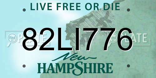 82LI776 New Hampshire License Plate