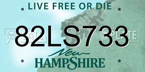 82LS733 New Hampshire License Plate