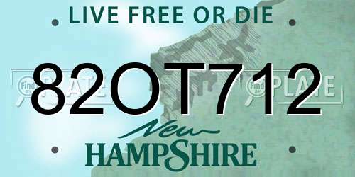 82OT712 New Hampshire License Plate