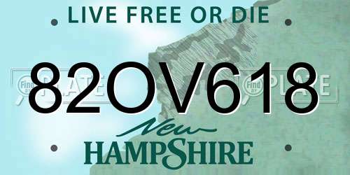82OV618 New Hampshire License Plate