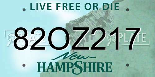 82OZ217 New Hampshire License Plate