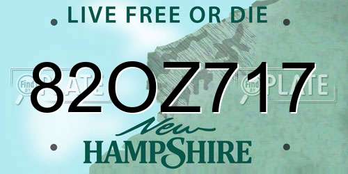 82OZ717 New Hampshire License Plate