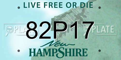 82P17 New Hampshire License Plate
