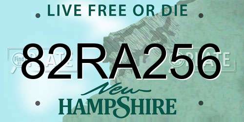 82RA256 New Hampshire License Plate