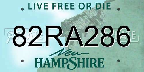 82RA286 New Hampshire License Plate