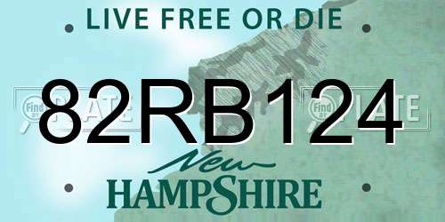 82RB124 New Hampshire License Plate