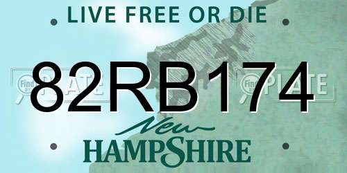 82RB174 New Hampshire License Plate