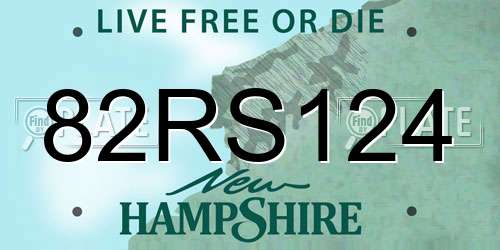 82RS124 New Hampshire License Plate