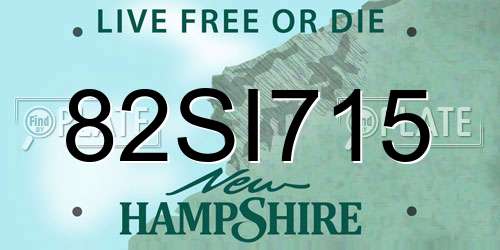 82SI715 New Hampshire License Plate