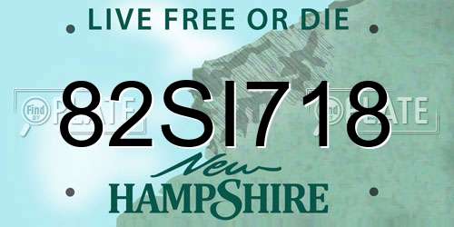 82SI718 New Hampshire License Plate