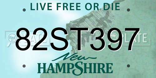 82ST397 New Hampshire License Plate