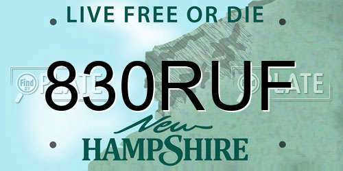 830RUF New Hampshire License Plate