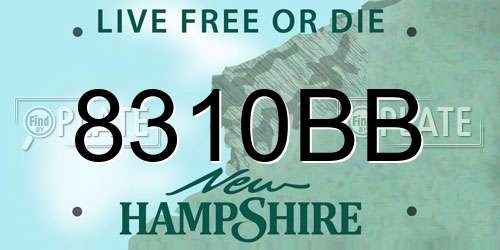 8310BB New Hampshire License Plate