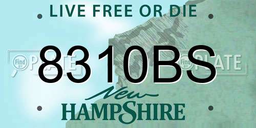 8310BS New Hampshire License Plate