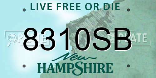8310SB New Hampshire License Plate