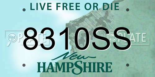 8310SS New Hampshire License Plate