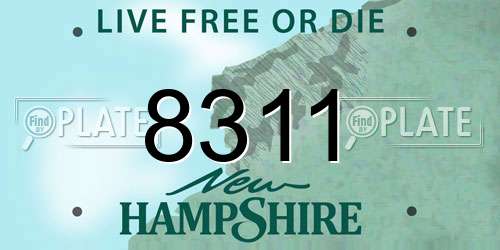 8311 New Hampshire License Plate