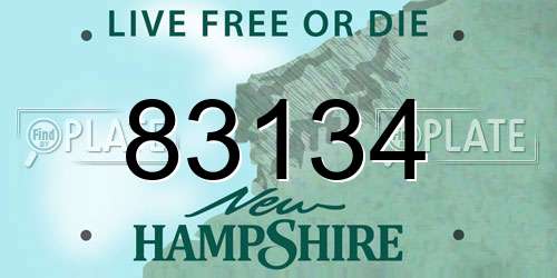 83134 New Hampshire License Plate