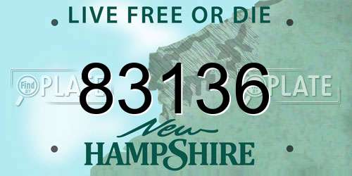 83136 New Hampshire License Plate