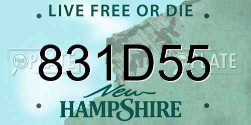 831D55 New Hampshire License Plate