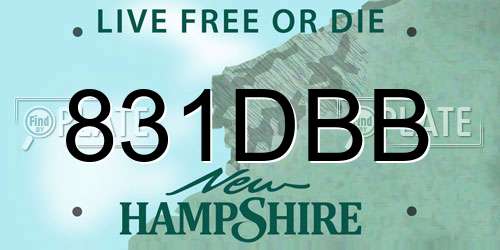 831DBB New Hampshire License Plate