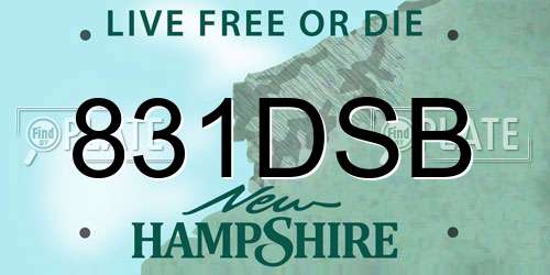 831DSB New Hampshire License Plate