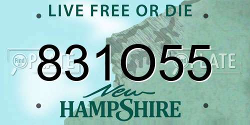 831O55 New Hampshire License Plate