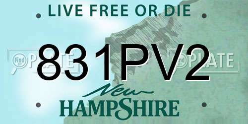 831PV2 New Hampshire License Plate
