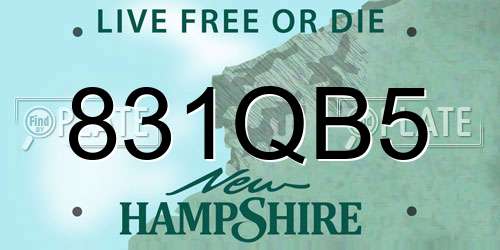 831QB5 New Hampshire License Plate