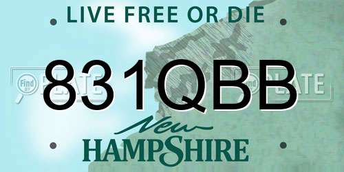 831QBB New Hampshire License Plate